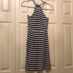 Tart red, white, blue mini dress